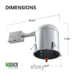 Sunco 12pack 6-inch Remodel Can Air Tight IC + Ul Housing Recessed Led Lighting