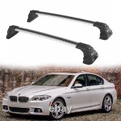 To Fits BMW 5-Series F10 2010-2017 Roof Rack Cross Bars Fix Points Silver