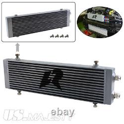Universal Dual Pass Bar & Plate Oil Cooler Large Core18.5x5.5x1.58 Silver