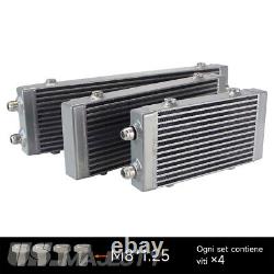 Universal Dual Pass Bar & Plate Oil Cooler Large Core18.5x5.5x1.58 Silver