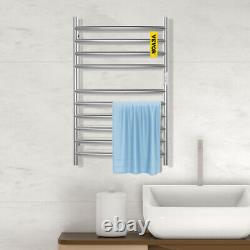 VEVOR Heated Towel Rack Towel Heater Warmer 10Bar Polishing Brushed Steel Curved