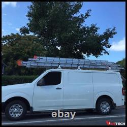 Vantech USA H1 3 Bar White Ladder Rack withROLLER for Nissan NV Cargo Low Roof