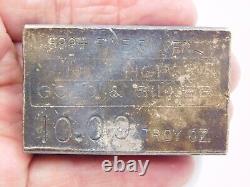 Vintage 10.00 Troy Oz New Hope Gold and Silver Extruded Bar 999