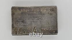 Vintage New Hope Gold & Silver 10.04 Troy Ounce. 999+ Fine Silver Bar