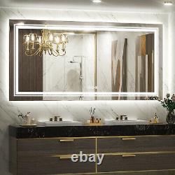 XXXL 47 LED Bathroom Mirror Wall Mounted Adjustable White/Warm/Natural Lights