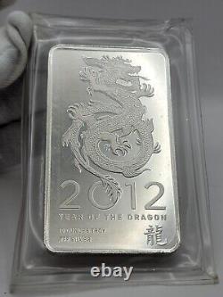 Year of the Dragon 10 oz. 999 Fine Silver Bar 2012 Chinese Lunar New Year