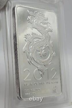 Year of the Dragon 10 oz. 999 Fine Silver Bar 2012 Chinese Lunar New Year