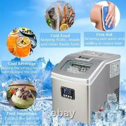 Zokop 40lbs Compact Stainless Steel Portable Countertop Ice Maker Mini Home Bar